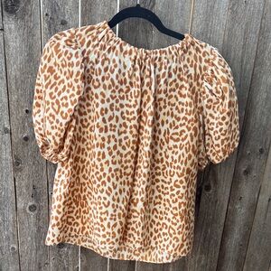 Ulla Johnson Tan Leopard Print Blouse